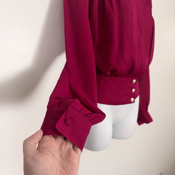 Vintage 80s NWT Karen Scott Fuchsia Blouse | Size 10 - Picture 4 of 12
